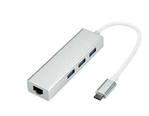 ProXtend USB-C to Ethernet and 3x USB3A Silver - W128365513