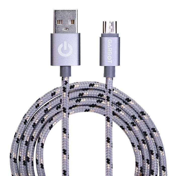 Garbot Grab&Go 1m Braided Micro-USB Cable Silver - W128364013
