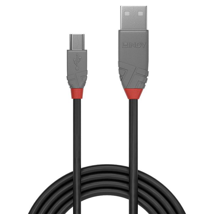 Lindy 0,2M Usb 2.0 Type A To Mini-B Cable, Anthra Line - W128370729