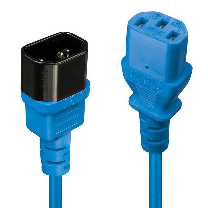 Lindy 2M C14 To C13 Extension Cable, Blue - W128370698