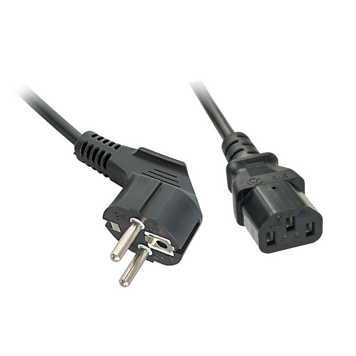 Lindy 2M Schuko Angled To C13 Mains Cable - W128370699