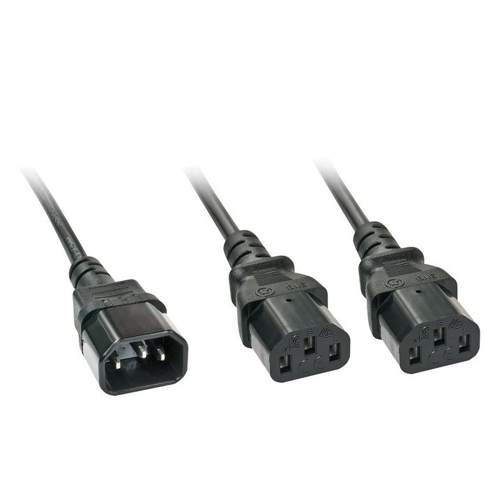 Lindy 2M C14 To 2X C13 Y Extension Cable - W128370708