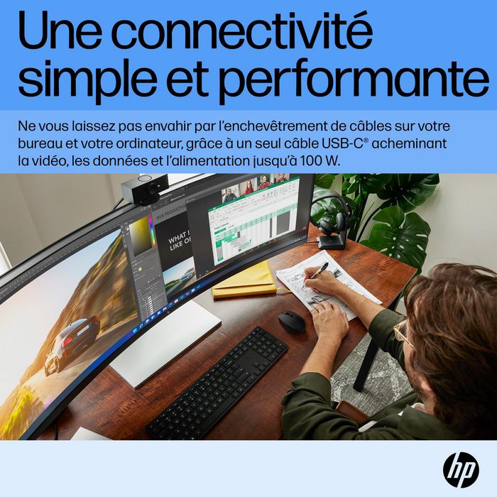HP HP E45c G5 computer monitor 113 cm (44.5") 5120 x 1440 pixels DQHD Black - W128229800