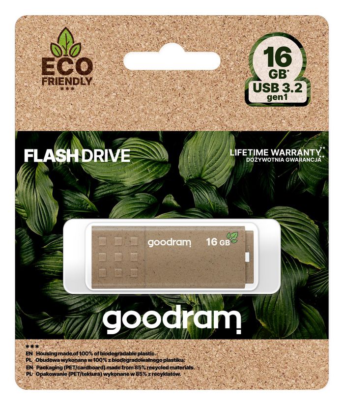 Goodram Ume3 Eco Friendly Usb Flash Drive 16 Gb Usb Type-A 3.2 Gen 1 (3.1 Gen 1) Brown - W128329907