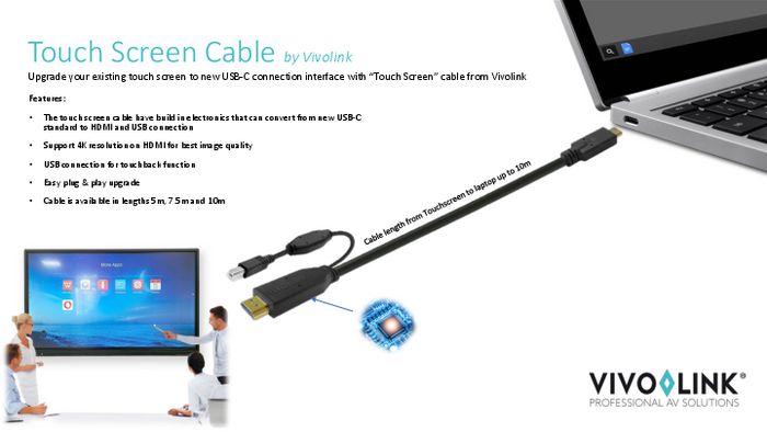 Vivolink Touchscreen Cable 5m Black - W128316655