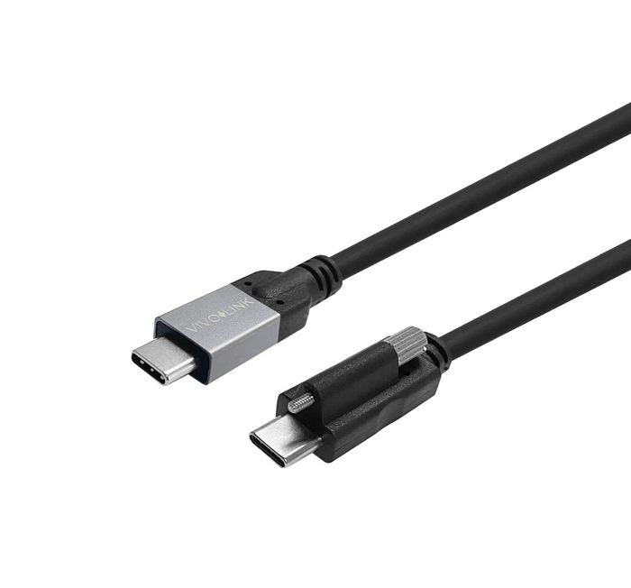 Vivolink USB-C Screw to USB-C Cable 3m USB3.2 Supports 20 Gbps data Certified for  business - W128381377