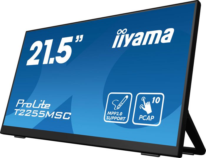 iiyama 21.5” multi-touch monitor, edge-to-edge glass, anti fingerprint coating, active stylus support,flexible stand - W128409387