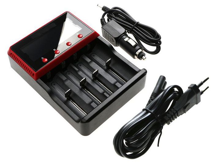 CoreParts Charger for 18650 Battery, with Euro AC Power Cord and Plug In Charger ( Car Charger ), Black, ICR18650, INR18650, NR18650, UR18650, 10440, 13450, 14430, 14500, 14650, 16340, 16500, 16650, 17335, 17500, 17650, 18350, 18490, 18500, 18650, 25500, 26650, AA, AAA - W128409447