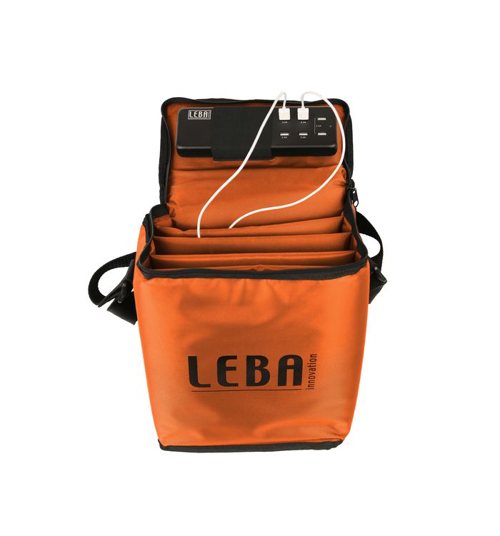 Leba NoteBag Orange 5, USB-C (Schuko plug), Up to 90 W per port (Total 120 W shared between 6 ports), Int - W126552724