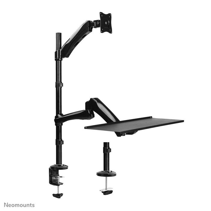 Neomounts NewStar Desk Mount (clamp & grommet) for a Monitor (10-27" screen) AND Keyboard & Mouse (Height Adjustable) - Black - W124750732