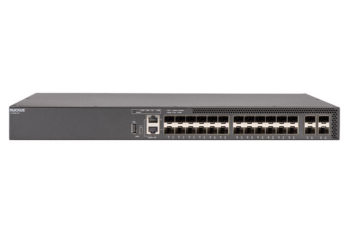Ruckus RUCKUS ICX 8200 Switch, 24×10/100/1000 Mbps SFP ports, 4×25 GbE SFP28 stacking/uplink-ports, three-year remote TAC support. Power cord not included. TAA - W128188368
