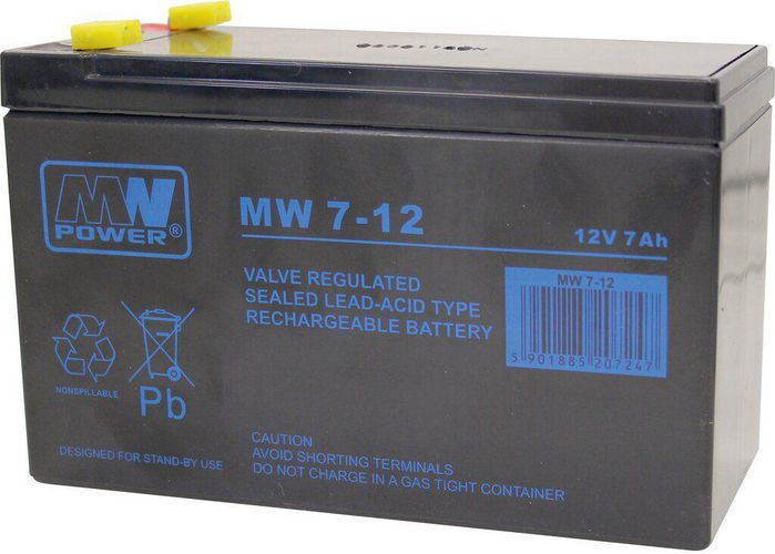 MW Power STANDARD LEAD ACID BATTERY 12V 7.0Ah - 151x65x94MM - W128316430
