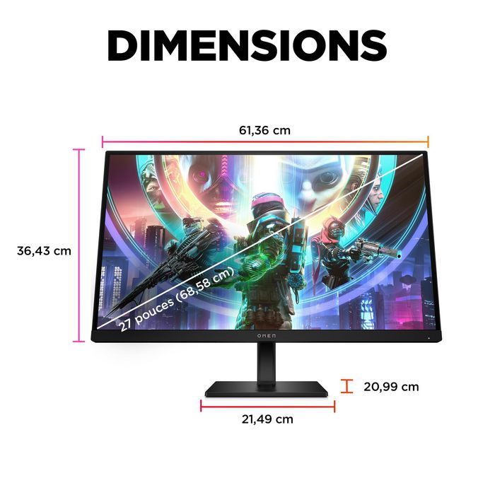 Écran gamer QHD 240 Hz OMEN 27 pouces - OMEN 27qs