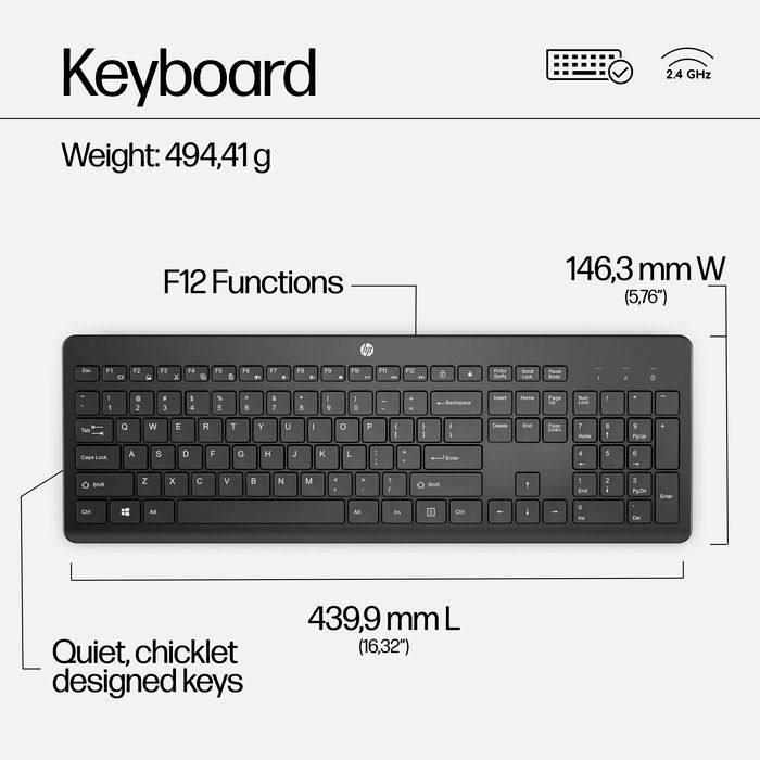 HP Wireless Keyboard Mouse UK - W126262584
