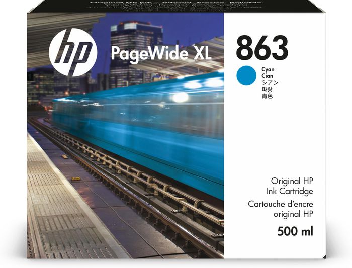 HP 863 500-Ml Cyan Pagewide Xl Ink Cartridge - W128429188