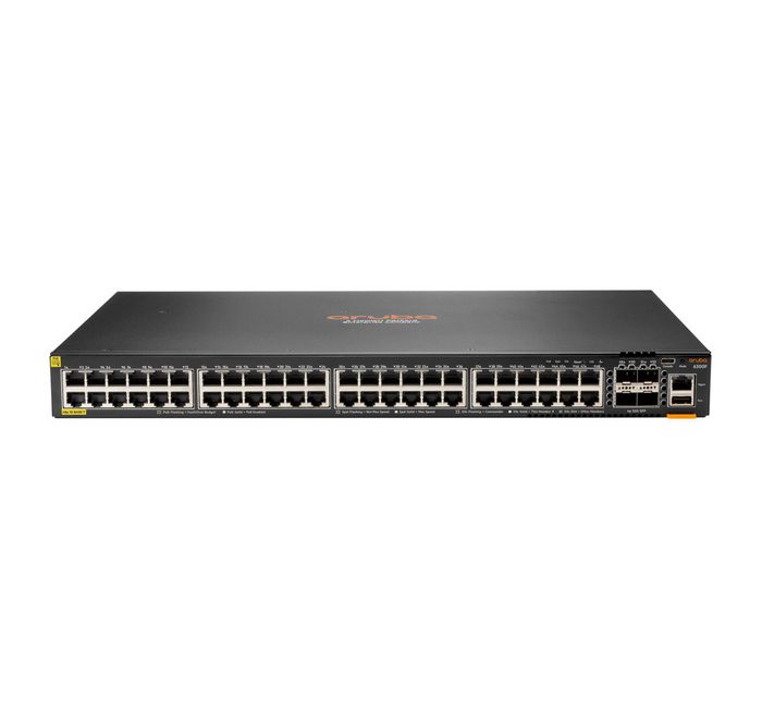 Hewlett Packard Enterprise Aruba 6300F 48-Port 1Gbe Class 4 Poe & 4-Port Sfp56 Managed L3 Gigabit Ethernet (10/100/1000) Power Over Ethernet (Poe) 1U Grey - W128429535