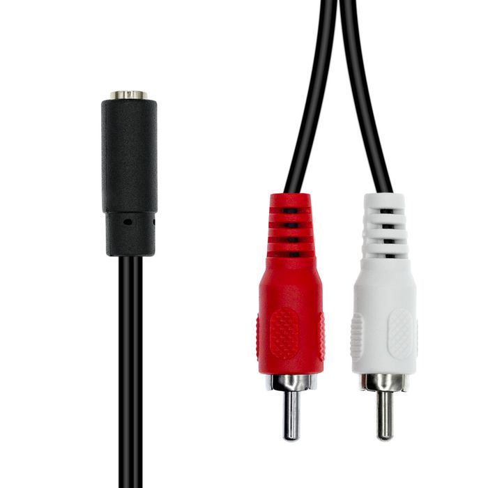 ProXtend Mini-Jack 3-Pin to 2 x RCA Cable F-M Black 20cm - W128365944