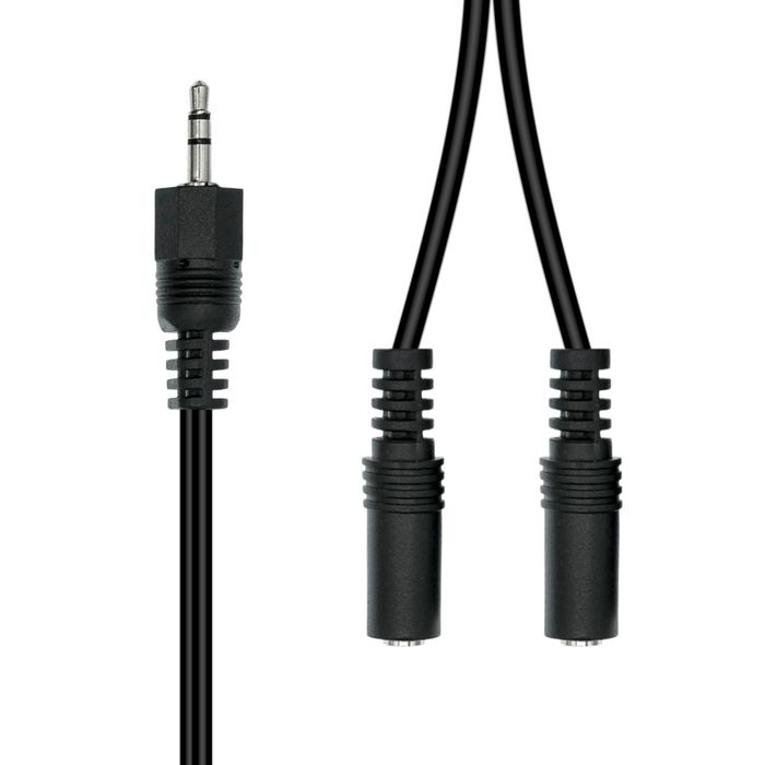 ProXtend Mini-Jack 3-Pin Splitter Cable M-F Black 20cm - W128365947