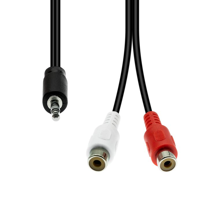 ProXtend Mini-Jack 3-Pin to 2 x RCA Cable M-F Black 20cm - W128365905