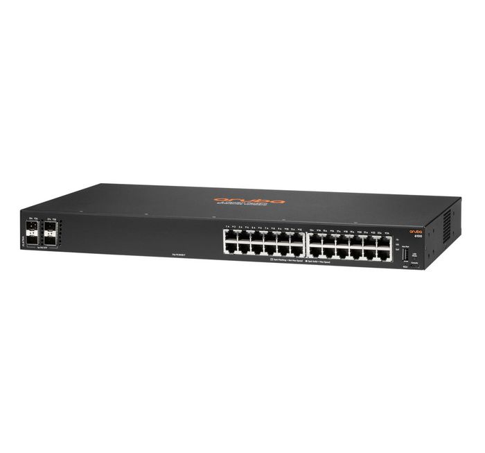 Hewlett Packard Enterprise Aruba 6100 24G 4Sfp+ Managed L3 Gigabit Ethernet (10/100/1000) 1U Black - W128369069