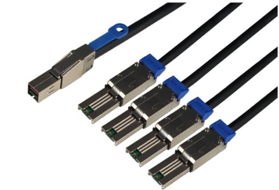 Overland-Tandberg 2M External Sas 4-Way Fanout Cable – Mini-Sas Hd (Sff-8644) To (4X) Mini-Sas (Sff-8088) - W128430785