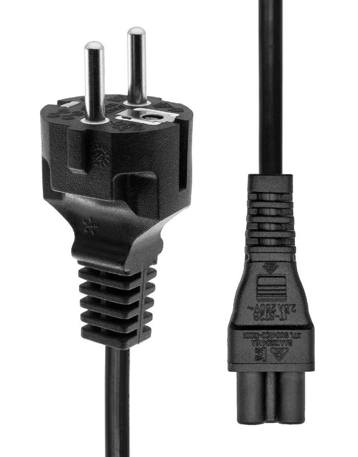 ProXtend Power Cord Schuko to C5 Black 1M 100pcs - W128368188