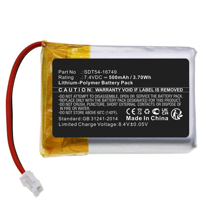 CoreParts Battery for SportDog Communication 1.85Wh Li-Pol 3.7V 500mAh for SD-1275, SD-1275E, SD-875 - W128426863