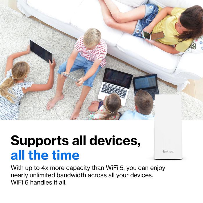 Linksys Atlas 6 Dual-Band (2.4 Ghz / 5 Ghz) Wi-Fi 6 (802.11Ax) White 3 Internal - W128277197