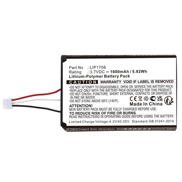 CoreParts Battery for Sony Game Console 5.92Wh Li-Pol 3.7V 1600mAh Grey for Sony PS5 DualSense, CFI-1015A, CFI-ZCT1W - W128436815