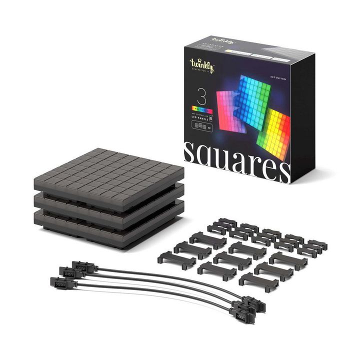 Twinkly 3 Square Blocks extensions, 64 RGB Pixels, 16x16 cm, Black, IP20 - W127164316