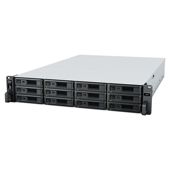 Synology SA6400 is a 12-bay rackmount storage server engineered for scalability and performance. The high sustained throughput, and ability to scale up to 108 drives bays and the comprehensive high availability and data protection solutions available in Synology DiskStation Manager (DSM) make the SA6400 ideal for large storage deployments requiring lightning-fast data transfer speeds and dependable service uptime. - W128107528
