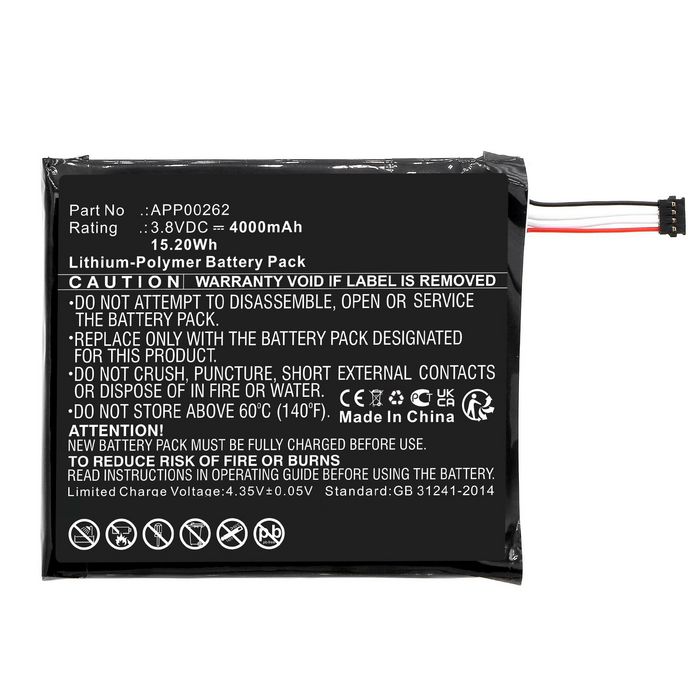 CoreParts Battery for CAT, CATERPILLAR Mobile, SmartPhone 15.20Wh Li-Polymer 3.8V 4000mAh Black for S61 - W128436693