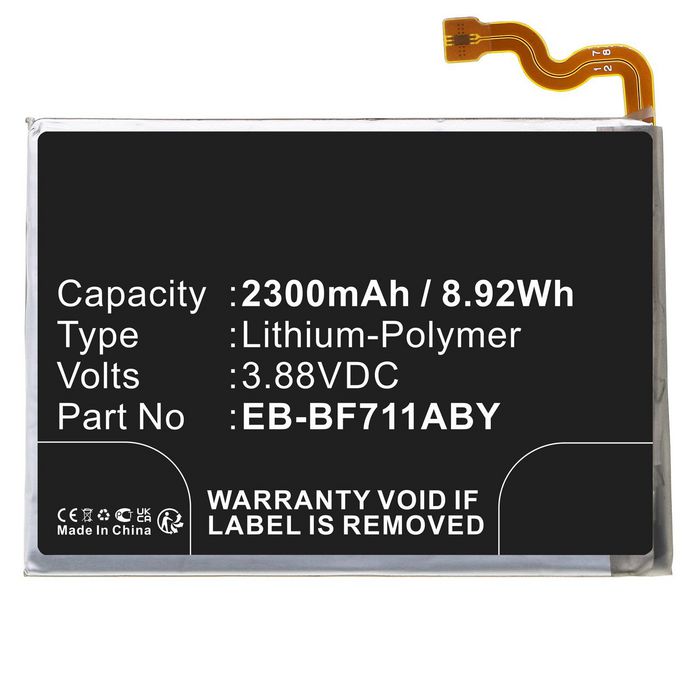 CoreParts Battery for Samsung Mobile, SmartPhone 8.92Wh Li-Polymer 3.88V 2300mAh Black for Galaxy Z Flip 3, M-F711R4, SM-F7110, SM-F711B, SM-F711D, SM-F711J, SM-F711N, SM-F711T, SM-F711U, SM-F711U1, SM-F711V, SM-F711W - W128436694