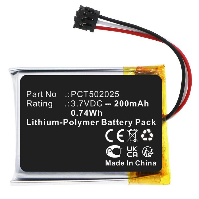 CoreParts Battery for DJI Wireless Headset 0.74Wh Li-Polymer 3.7V 200mAh Black for MIC Receiver, MIC RX, MIC Transmitter, MIC TX - W128436797