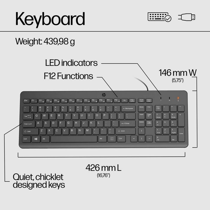 HP 150 Wired Mouse And Keyboard - W128267871