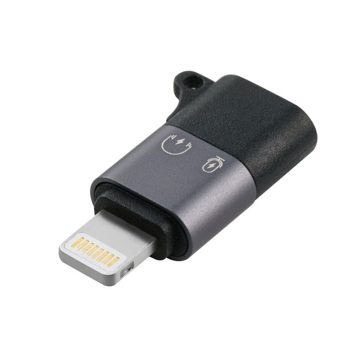 MicroConnect Lightning male to USB-C female Adapter, Silver - W128379658