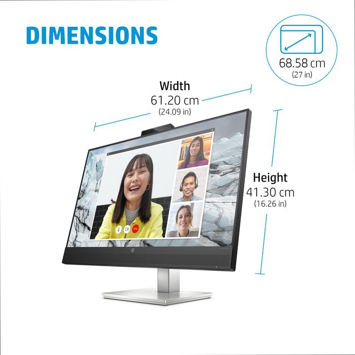 HP E27m G4 computer monitor 68.6 cm (27") 2560 x 1440 pixels Quad HD LCD Black, Silver - W128439420