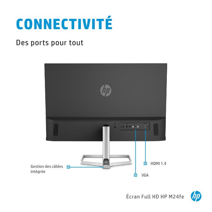 HP 23.8 Full HD IPS Computer Monitor, AMD Freesync, (HDMI, VGA) - M24fe