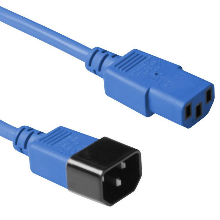 MicroConnect Blue power cable C14F to C13M, 0,9M - W128359791