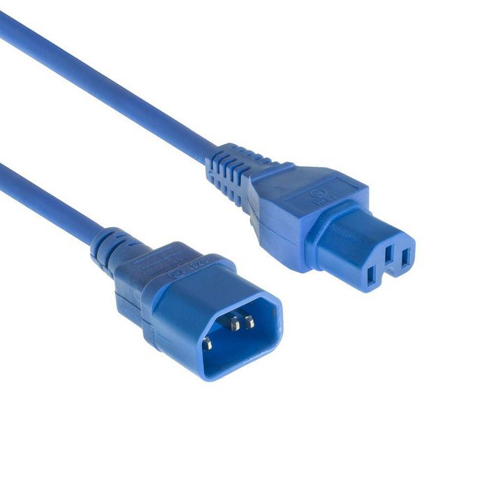 MicroConnect Blue power cable C14F to C15M, 1,8M - W128359789