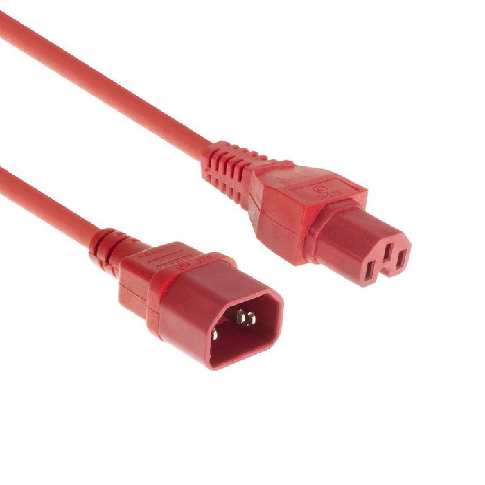 MicroConnect Red power cable C14F to C15M, 1,8M - W128359790