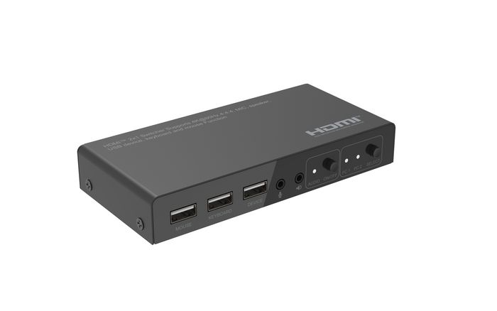 MicroConnect 4K@60Hz HDMI KVM switch, 2x1 4:4:4, HDCP 2.2 & 1.4, 18Gbps bandwidth, 3D - W128440837