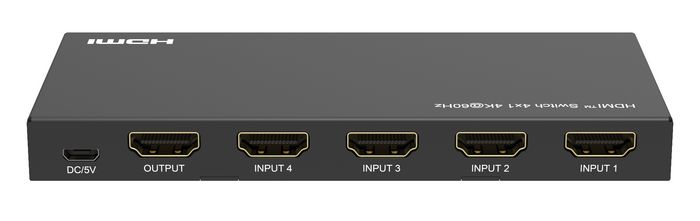 MicroConnect 4K@60Hz HDMI Switch 4x1, HDCP 2.2, w/ Remote control - W128440835