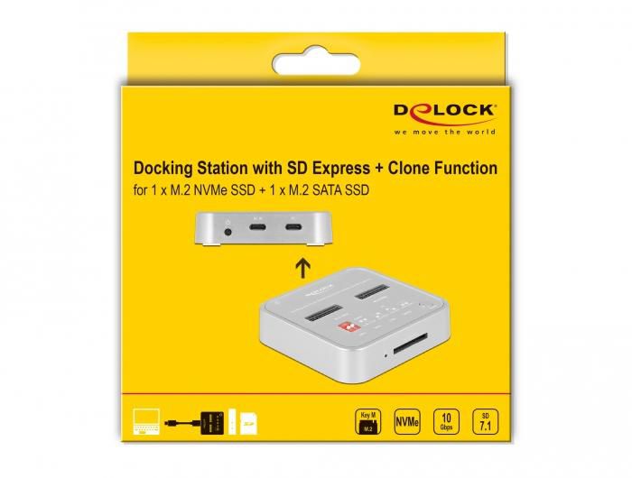 Delock Storage drive docking station Silver - W128441102