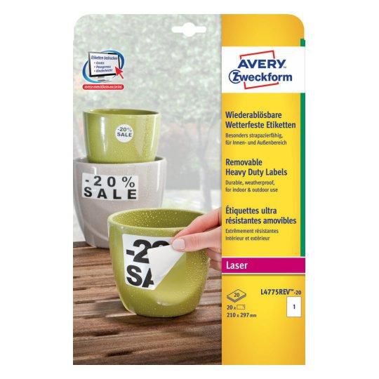 Avery Self-Adhesive Label Rectangle Permanent White 20 Pc(S) - W128443750