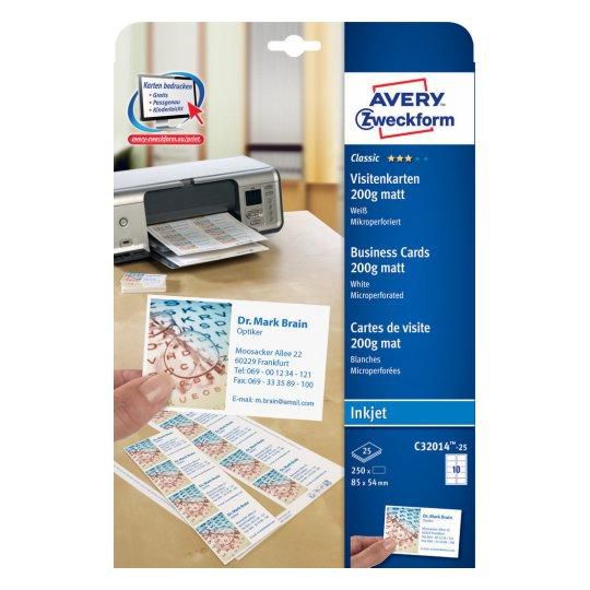 Avery Business Card Inkjet Carton White - W128443820