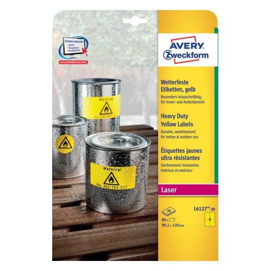 Avery Self-Adhesive Label Rounded Rectangle Permanent Yellow 80 Pc(S) - W128443759