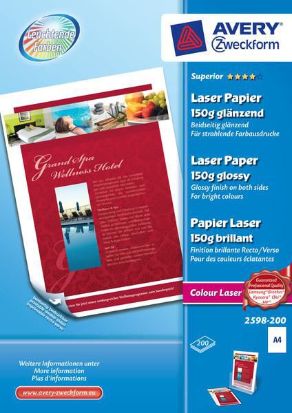 Avery Superior Colour Laser, A4, 150G Printing Paper A4 (210X297 Mm) Gloss 200 Sheets White - W128443827