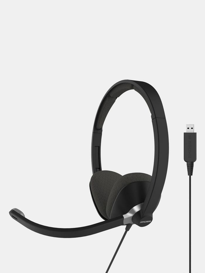 KOSS CS300 USB Communication Headsets, On-Ear, Wired, Microphone, Black - W128445922