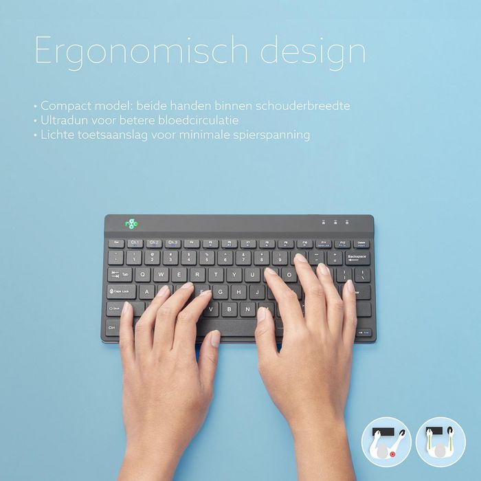 R-Go Tools Compact Break ergonomic keyboard, QWERTY (IT), bluetooth, black - W128444818
